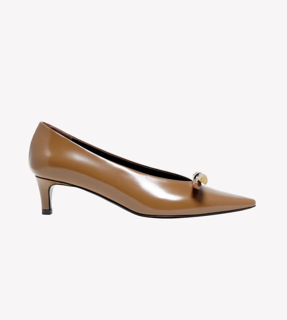 NEW ROBERTO FESTA women's orla spazzolato bow kitten heel in taupe